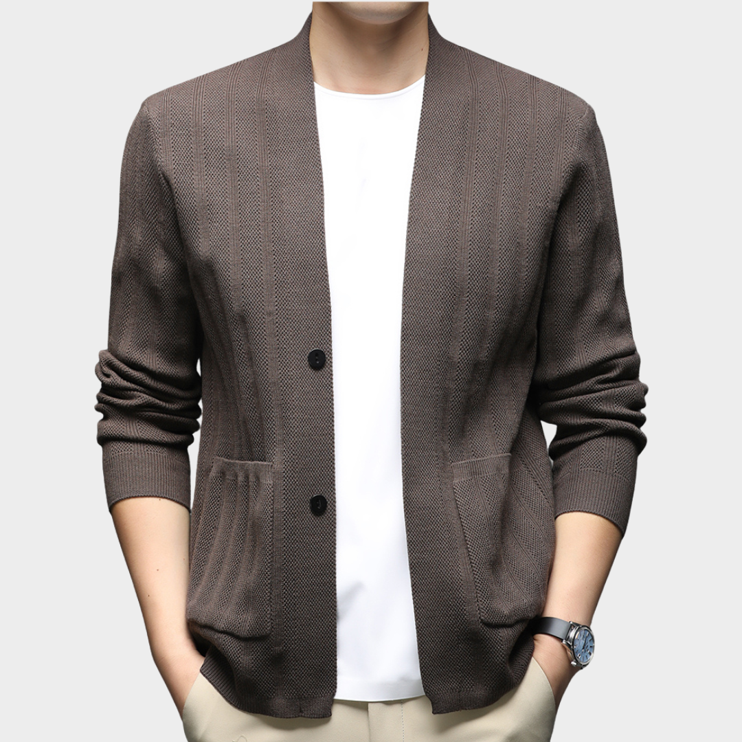 Męski kardigan z bawełnianej dzianiny Modaboutique