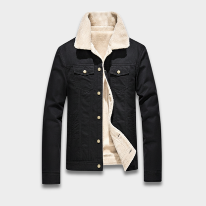 Męska kurtka jeansowa z ocieplanym kożuchem Modaboutique