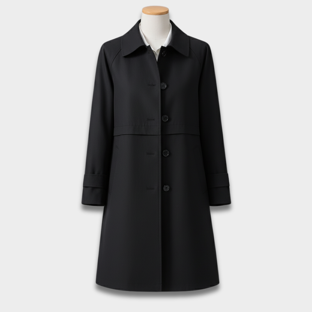 Damski Lekki Płaszcz Trencz z Zapięciem na Guziki ModaBoutique