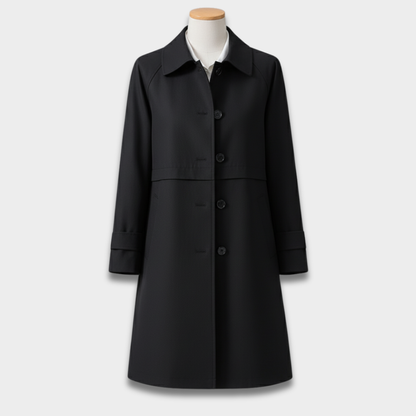 Damski Lekki Płaszcz Trencz z Zapięciem na Guziki ModaBoutique