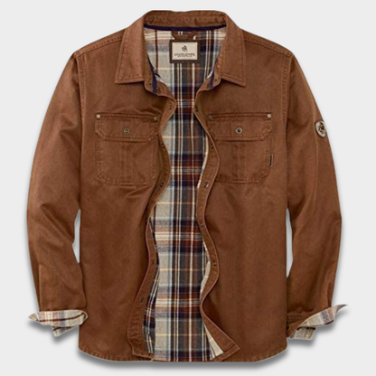 Męska casualowa kurtka koszulowa z podszytym wnętrzem ModaBoutique