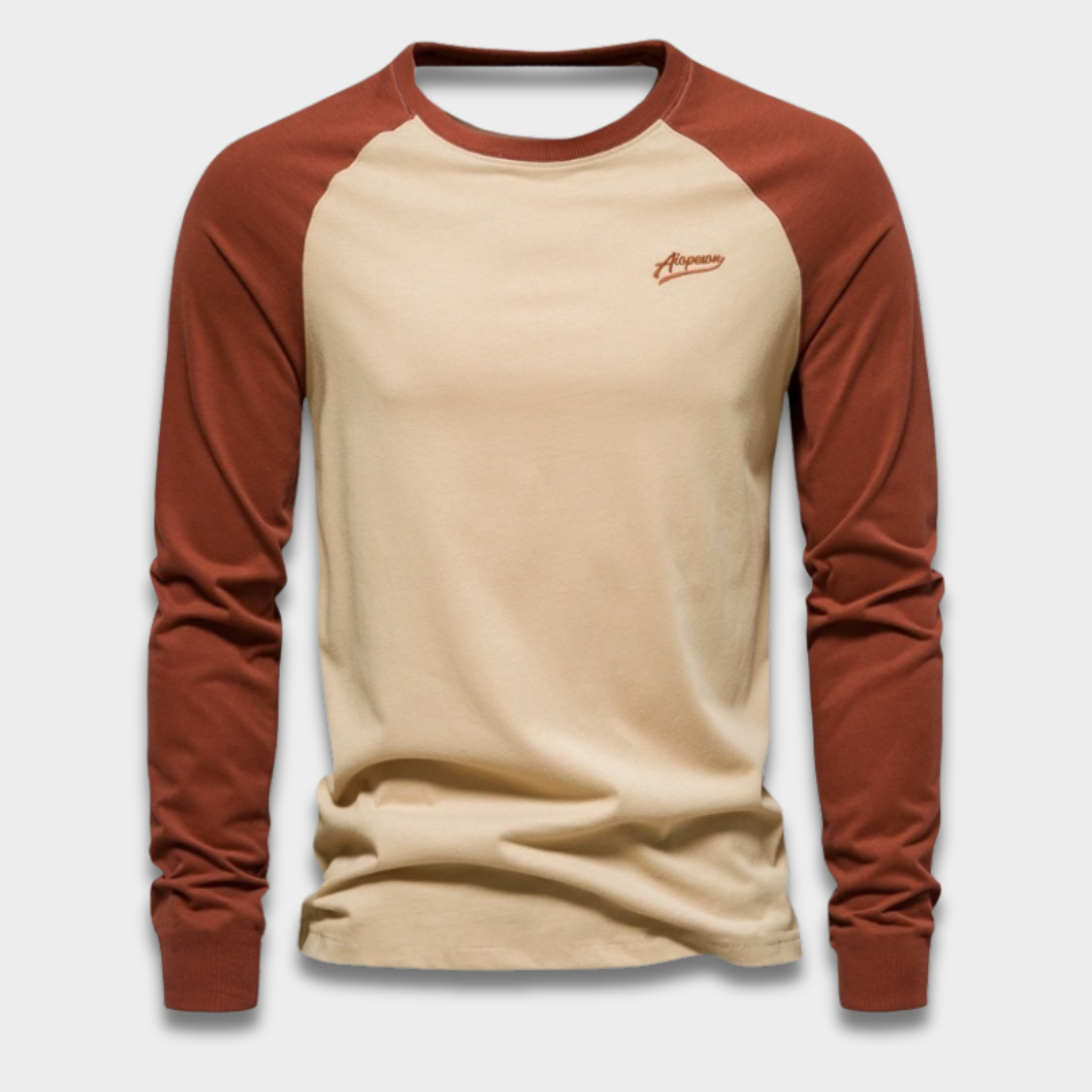 Męska koszulka z długim rękawem raglan z bawełny Modaboutique