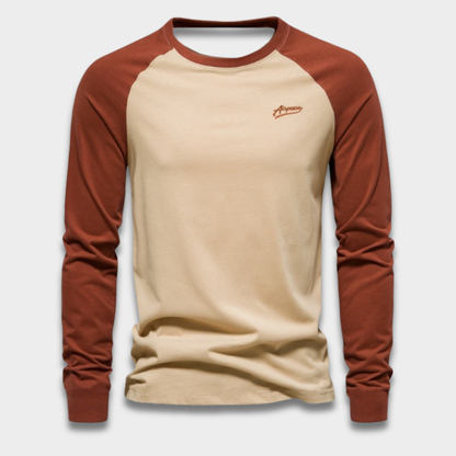 Męska koszulka z długim rękawem raglan z bawełny Modaboutique