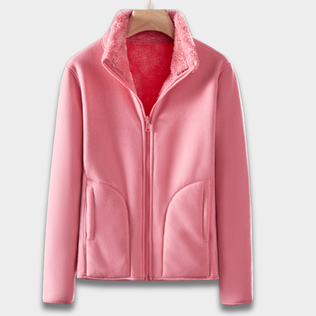 Damska bluza polarowa zapinana na zamek z miękkiej tkaniny Modaboutique