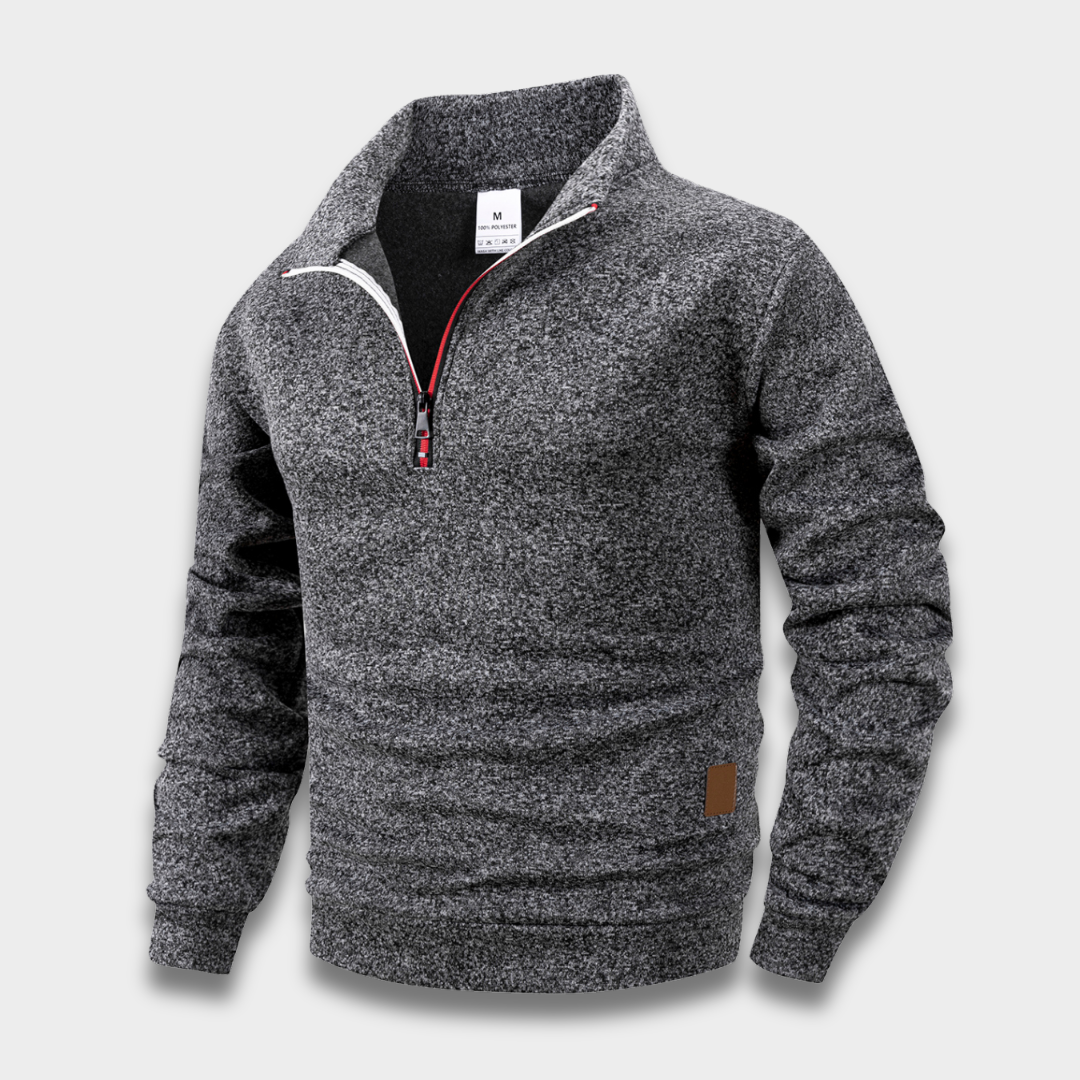 Męska bluza z zamkiem do połowy z miękkiego polaru Modaboutique