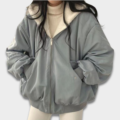 Damska Zimowa Kurtka Oversize z Ciepłą Podszewką