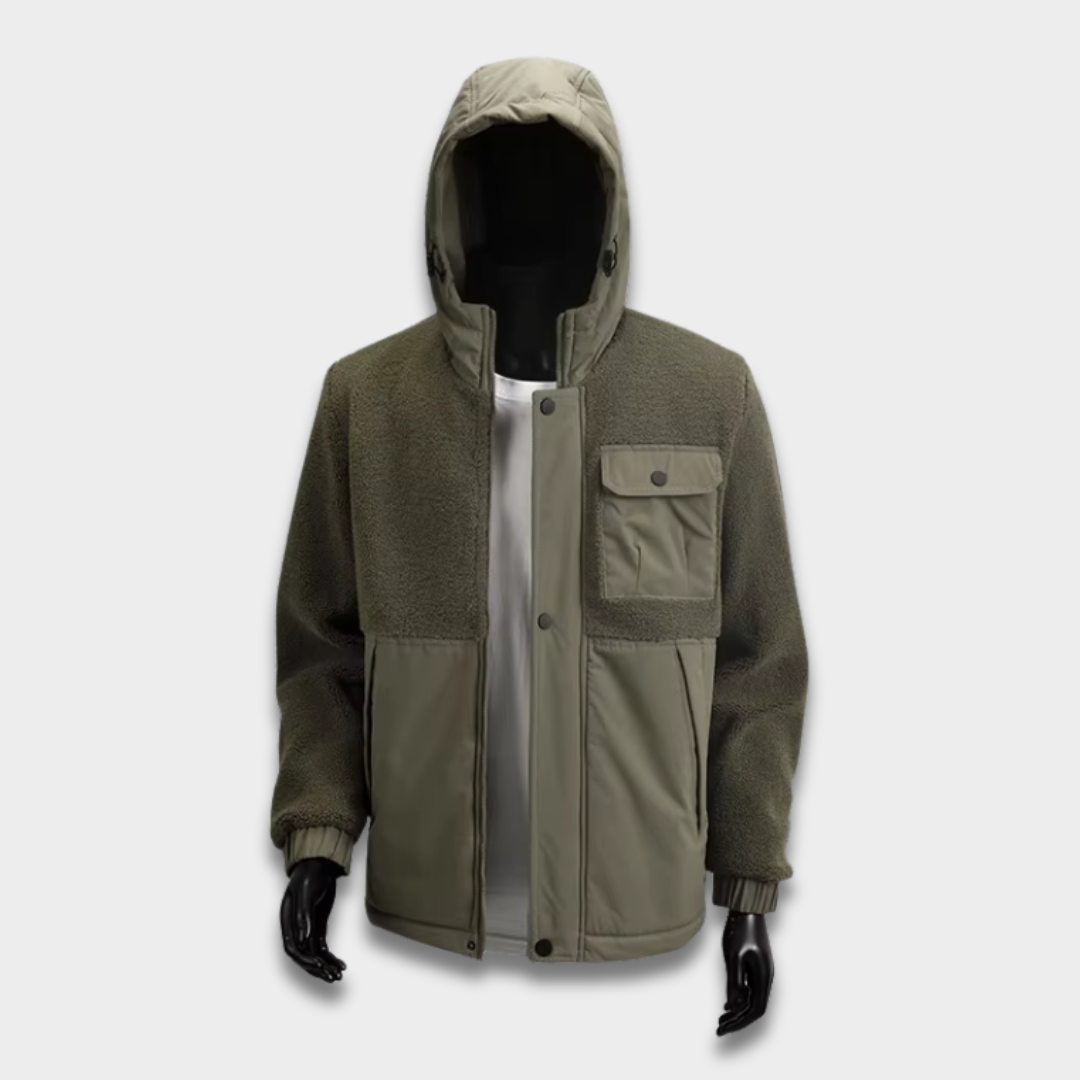 Męska Zimowa Kurtka z Kapturem i Podszewką ModaBoutique