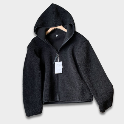 Damska kurtka z kapturem zapinana na zamek z ocieplaną podszewką Modaboutique