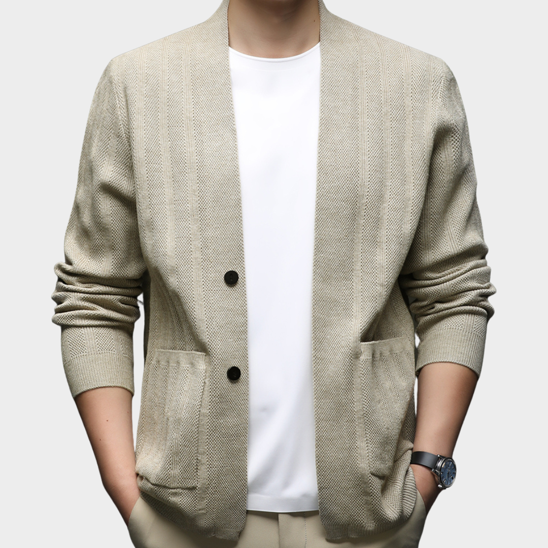 Męski kardigan z bawełnianej dzianiny Modaboutique