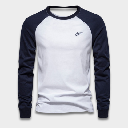 Męska koszulka z długim rękawem raglan z bawełny Modaboutique