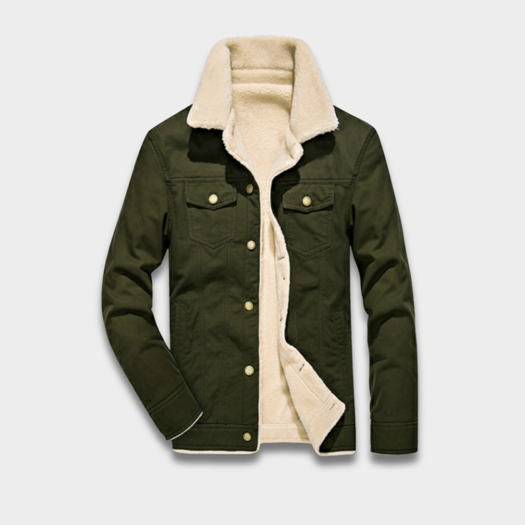 Męska kurtka jeansowa z ocieplanym kożuchem Modaboutique