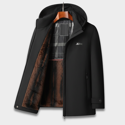 Męska kurtka zimowa polarowa z kapturem i ociepleniem Modaboutique