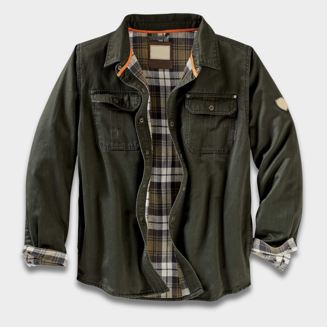 Męska casualowa kurtka koszulowa z podszytym wnętrzem ModaBoutique