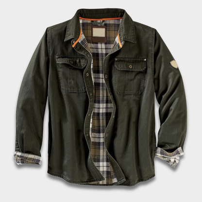 Męska casualowa kurtka koszulowa z podszytym wnętrzem ModaBoutique