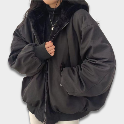 Damska Zimowa Kurtka Oversize z Ciepłą Podszewką