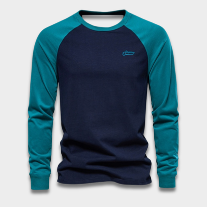 Męska koszulka z długim rękawem raglan z bawełny Modaboutique