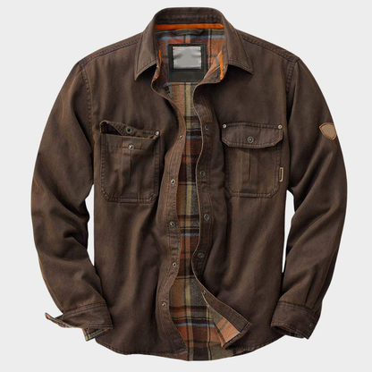 Męska casualowa kurtka koszulowa z podszytym wnętrzem ModaBoutique