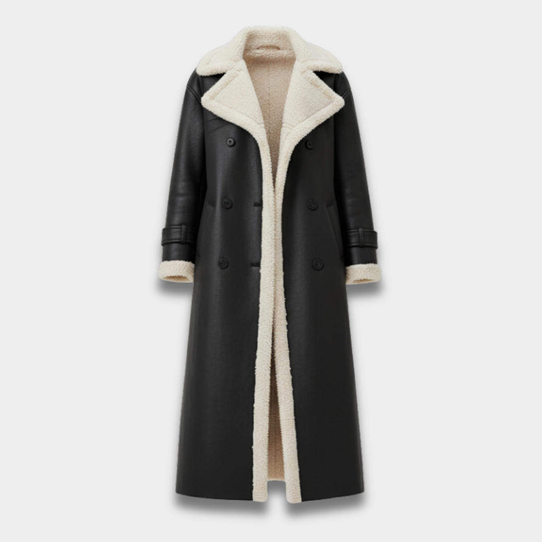 Damski Długi Płaszcz Zimowy z Miękką Podszewką ModaBoutique