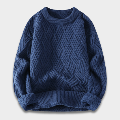 Sweter unisex z dzianiny o teksturowanym wzorze i ściągaczowymi wykończeniami ModaBoutique