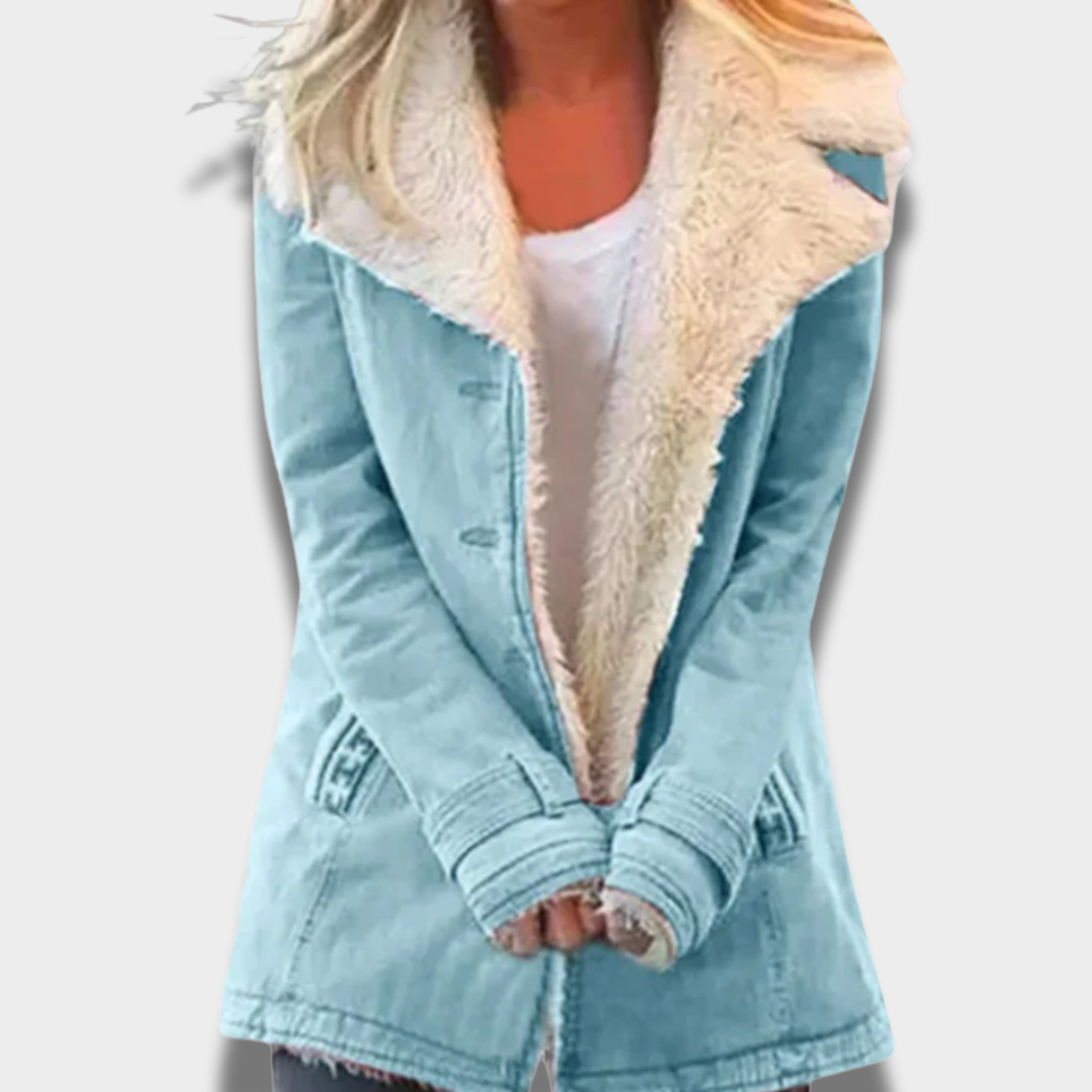 Damska Ciepła Kurtka Codzienna z Miękką Podszewką z Polaru ModaBoutique