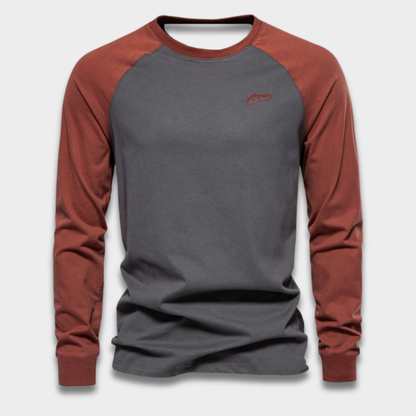 Męska koszulka z długim rękawem raglan z bawełny Modaboutique