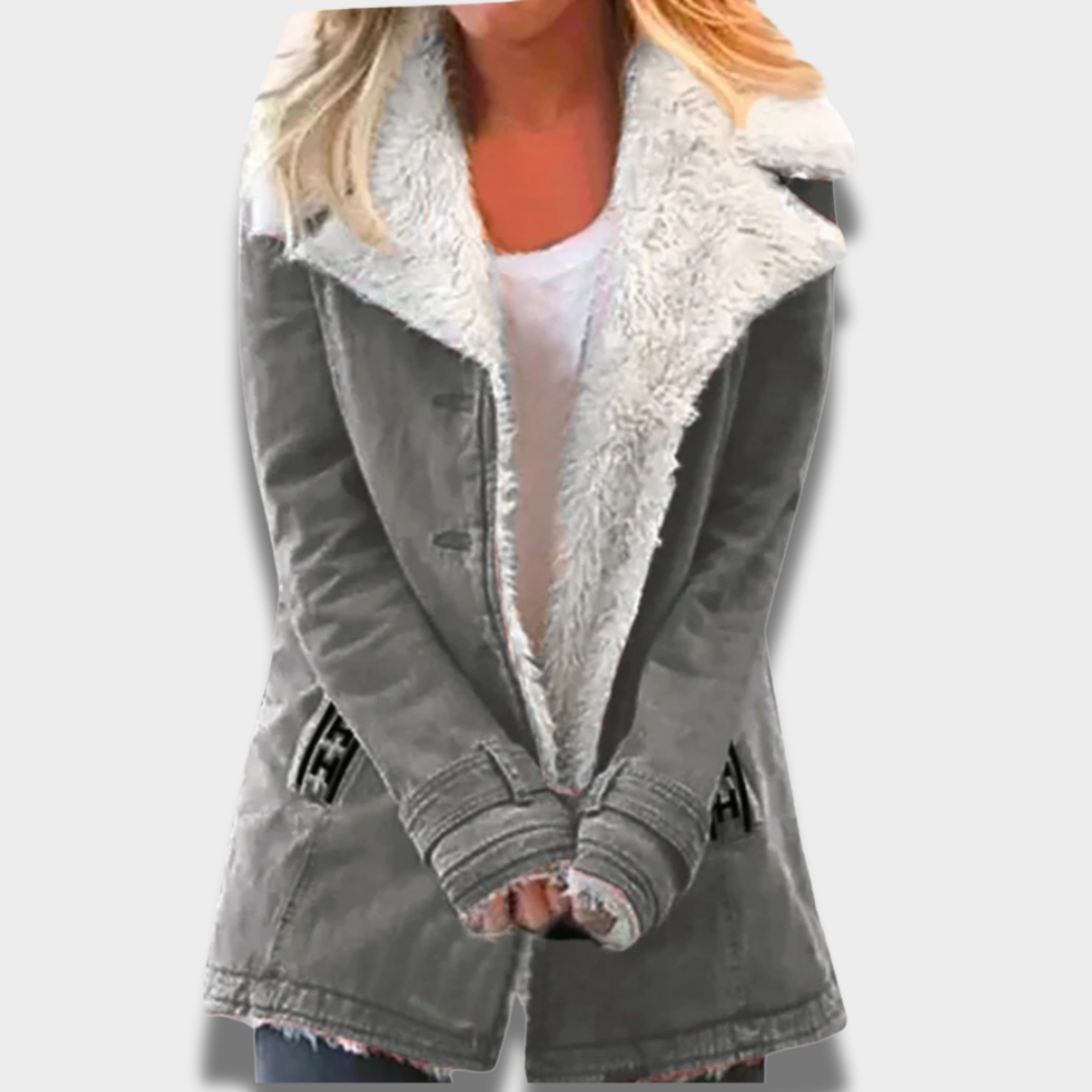 Damska Ciepła Kurtka Codzienna z Miękką Podszewką z Polaru ModaBoutique