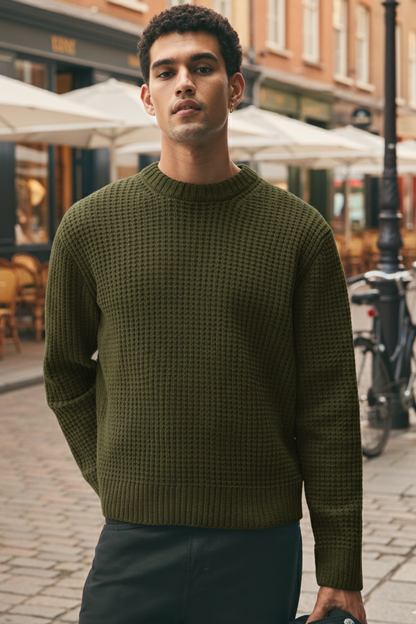 Sweter | Jakub – Mechowy Zielony