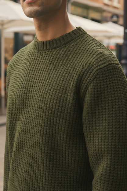 Sweter | Jakub – Mechowy Zielony