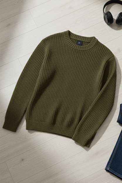 Sweter | Jakub – Mechowy Zielony