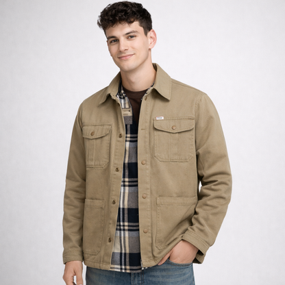 Męska casualowa kurtka koszulowa z podszytym wnętrzem ModaBoutique