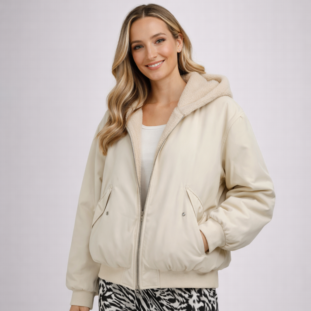 Damska Zimowa Kurtka Oversize z Ciepłą Podszewką