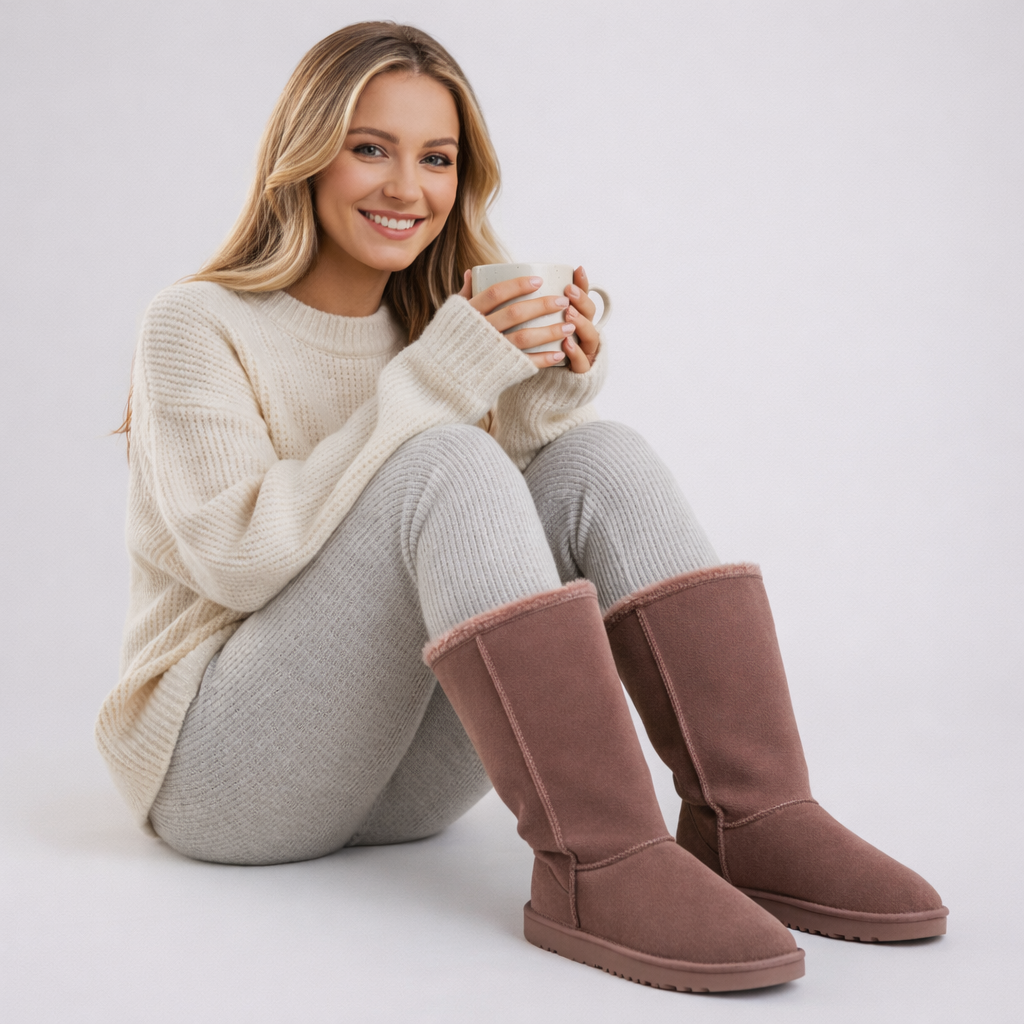 Damskie Zimowe Buty z Ciepłą Podszytą Futrem Wyściółką