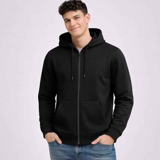 Męska bluza rozpinana z kapturem z miękkiego materiału