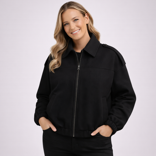 Damska kurtka oversize z miękkiej tkaniny