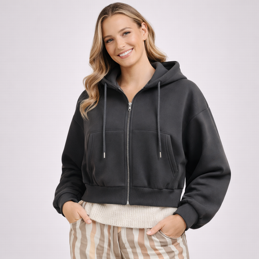 Damska bluza oversize z kapturem z miękkiej dzianiny