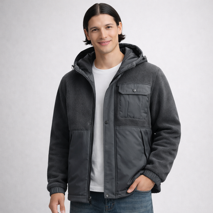 Męska Zimowa Kurtka z Kapturem i Podszewką ModaBoutique