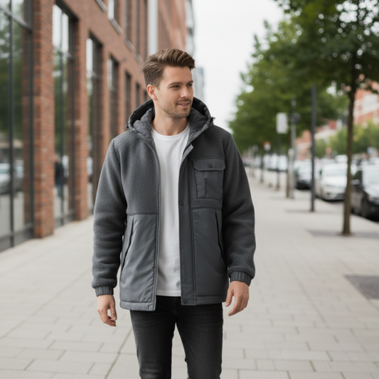 Męska Zimowa Kurtka z Kapturem i Podszewką ModaBoutique